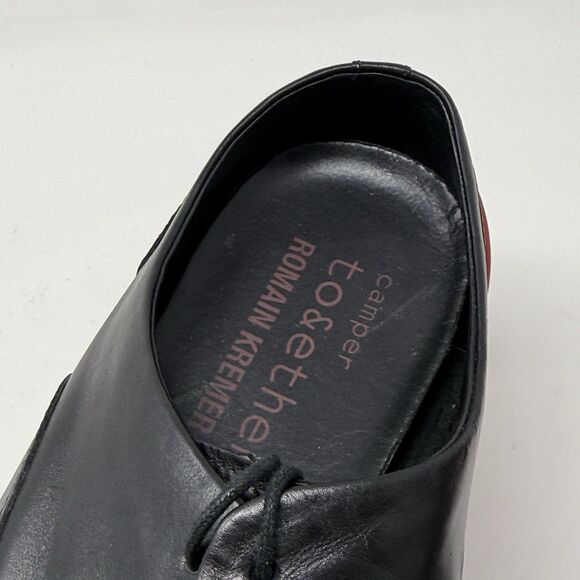 Camper Romain Kremer Oxford Shoes Mens 12 EU 46 Black Leather Red Heel Hipster main image 13
